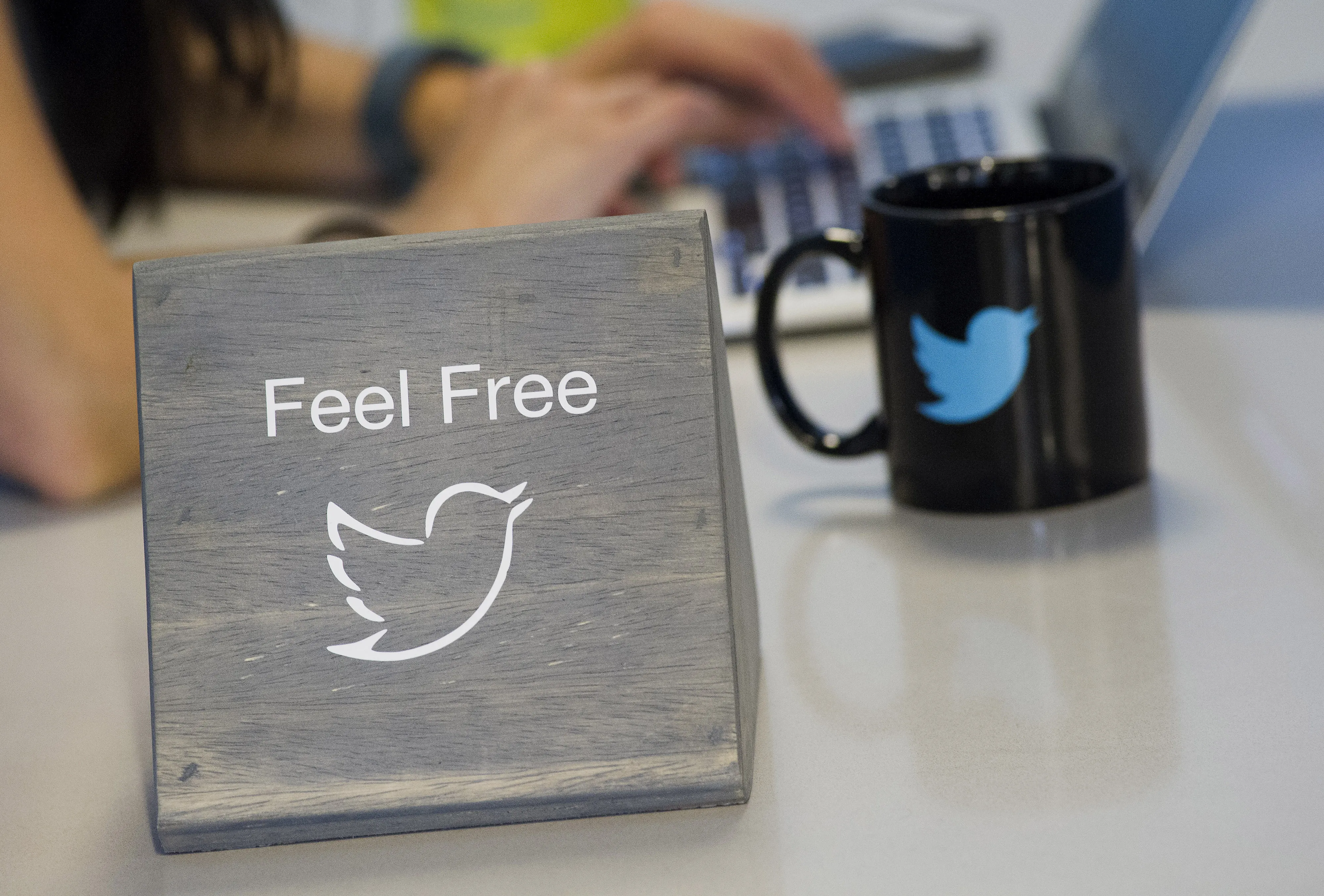 An employee works inside the Twitter Inc. headquarters in San Francisco, California.
