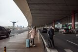 Travelers at Beijing Airport ahead of Lunar New Year Holidays 