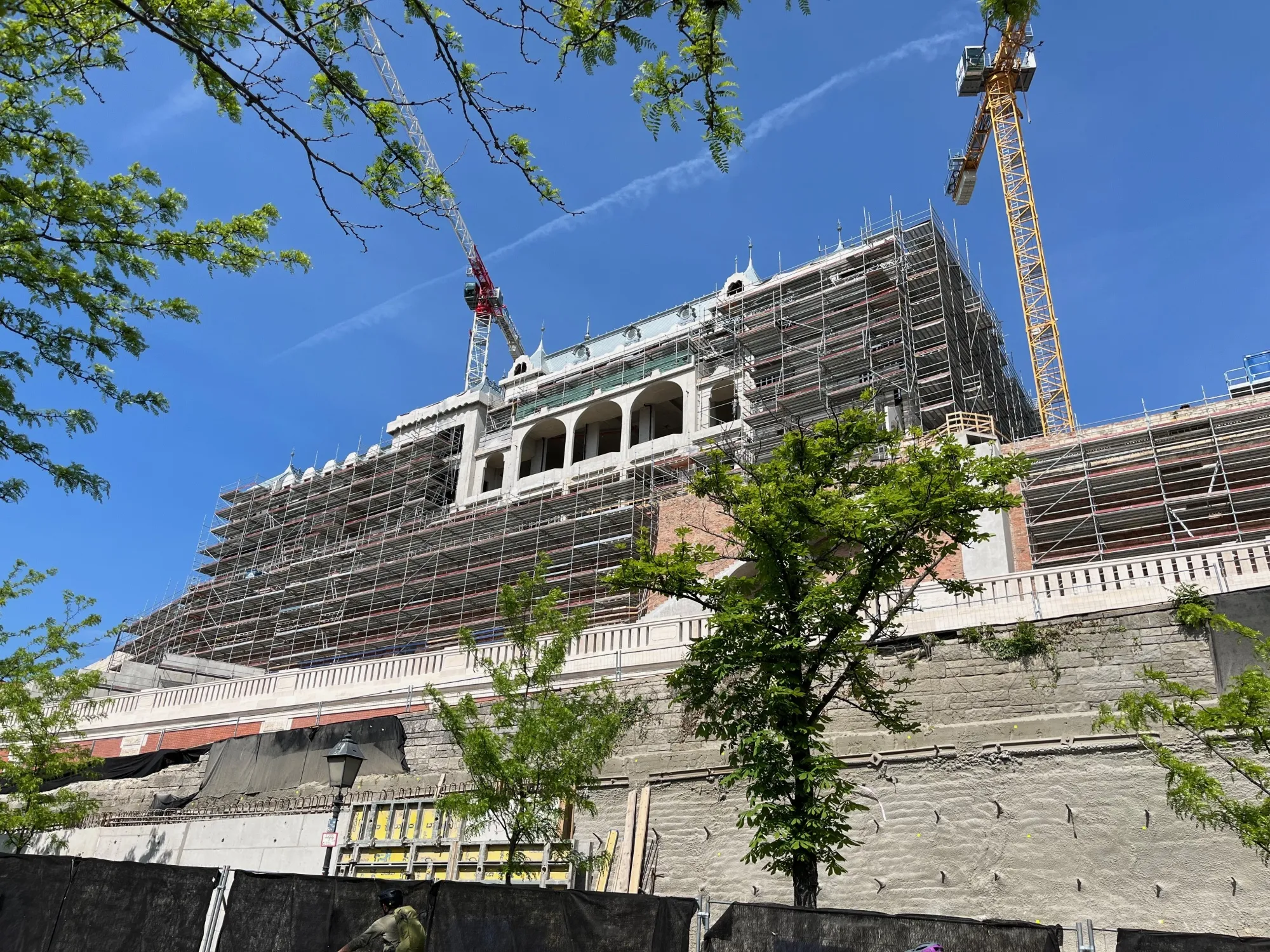 The new shell of Archduke Joseph’s Palace, built in 1902 and then demolished in 1968, rises on Buda’s Castle Hill