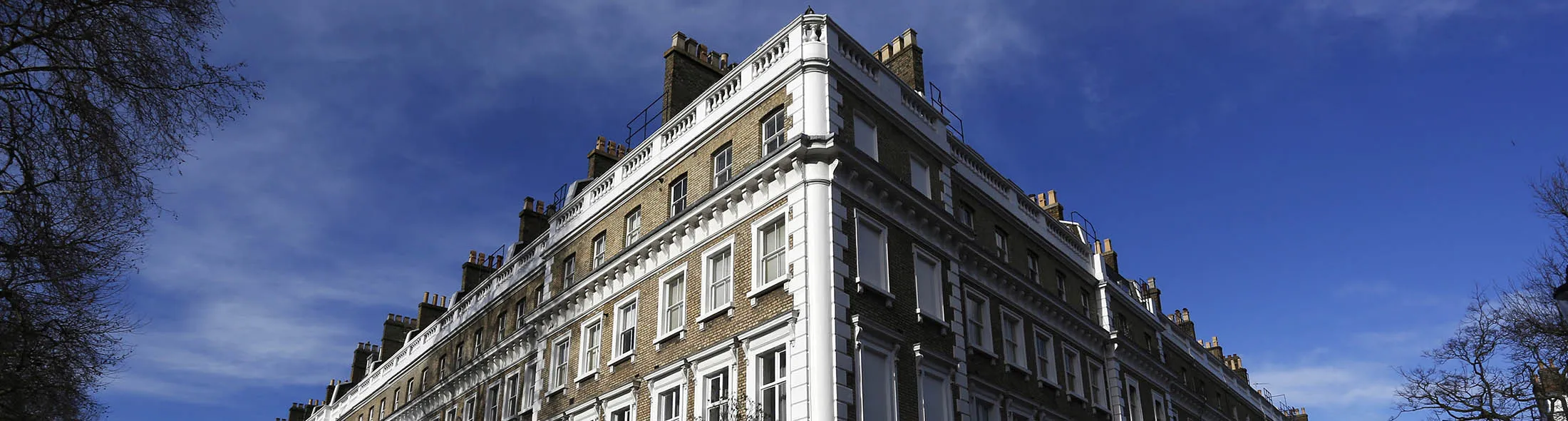 Residential properties stand in Onslow Gardens in the Borough of Kensington and Chelsea, in London, U.K., on Wednesday, March 2, 2016. Home prices in the best areas of central London fell by the most since June 2009 in the six months through February as turmoil in financial markets and higher taxes deterred buyers.
