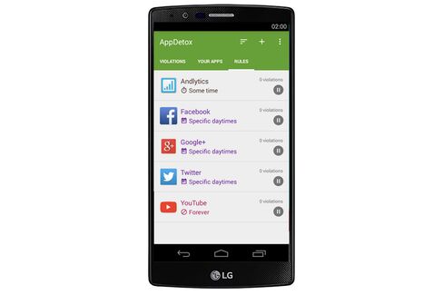 AppDetox has granular settings for monitoring specific tasks.