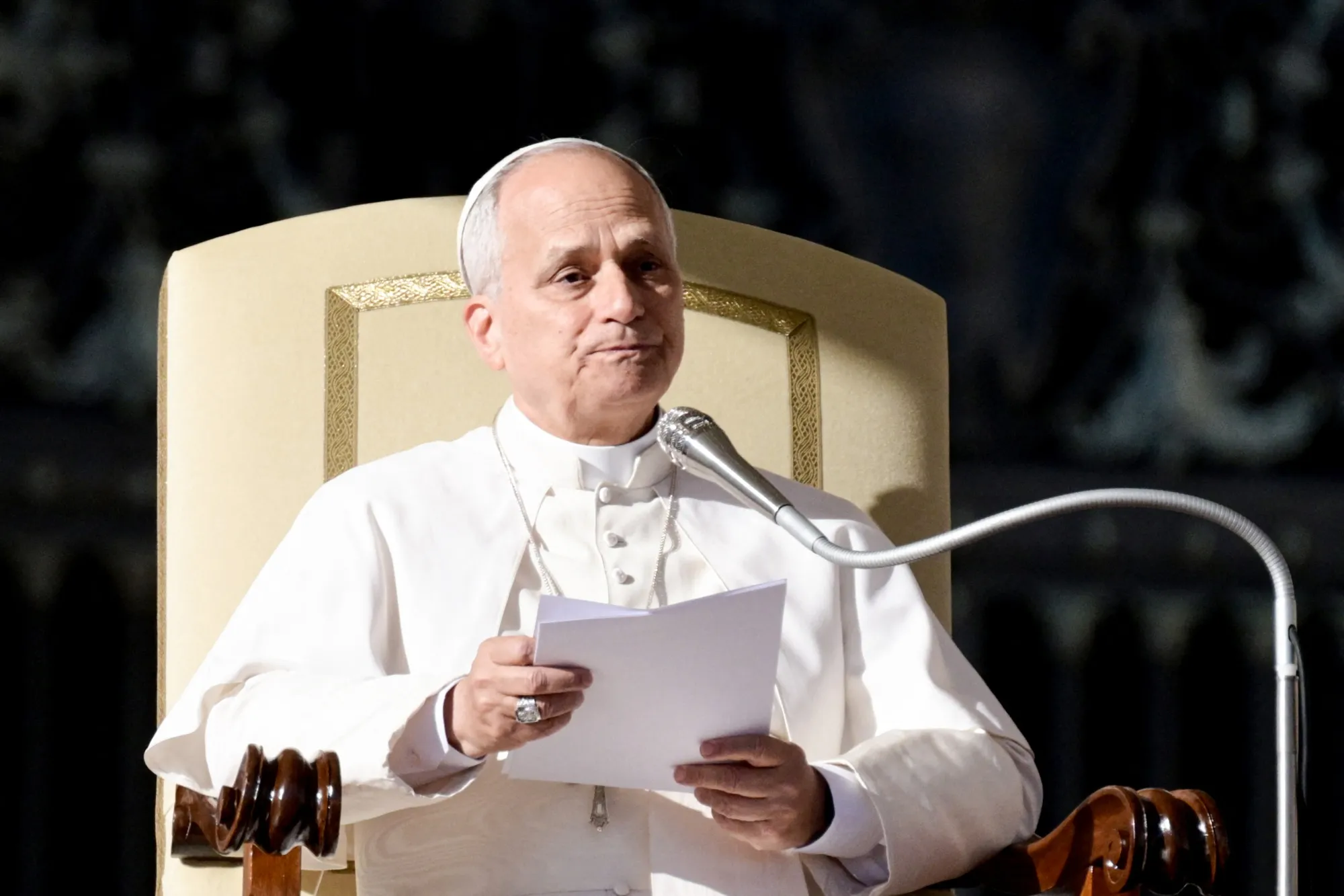 Pope Leo XIV speaks at&nbsp;St Peter's Square at the Vatican&nbsp;on December 10.