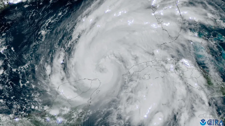 Hurricane Helene moves into the Gulf of Mexico on Sept. 25.