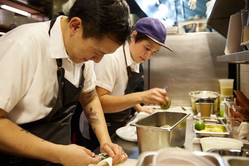 Stone in the kitchen, which turns out about 20 dishes, many of which are easy to share.