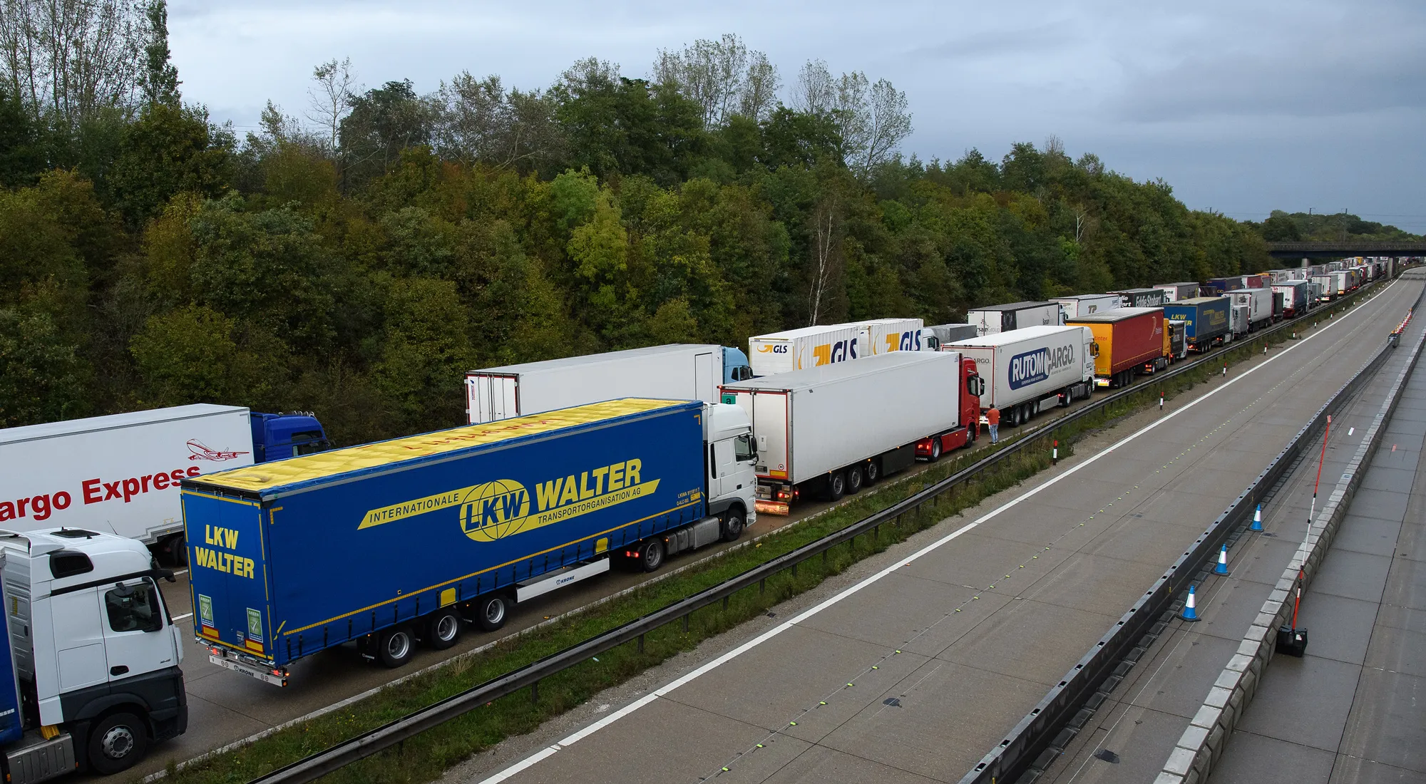 Lorries Back Up As Operation Stack Is Activated On Kent Motorway