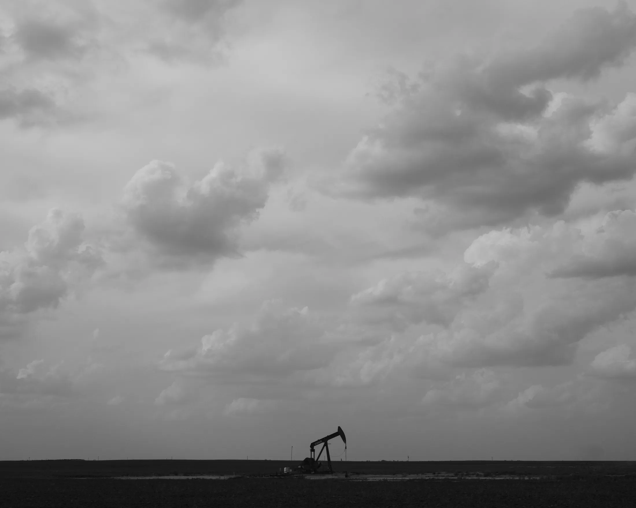 A pumpjack oil rig in Odessa, Texas.