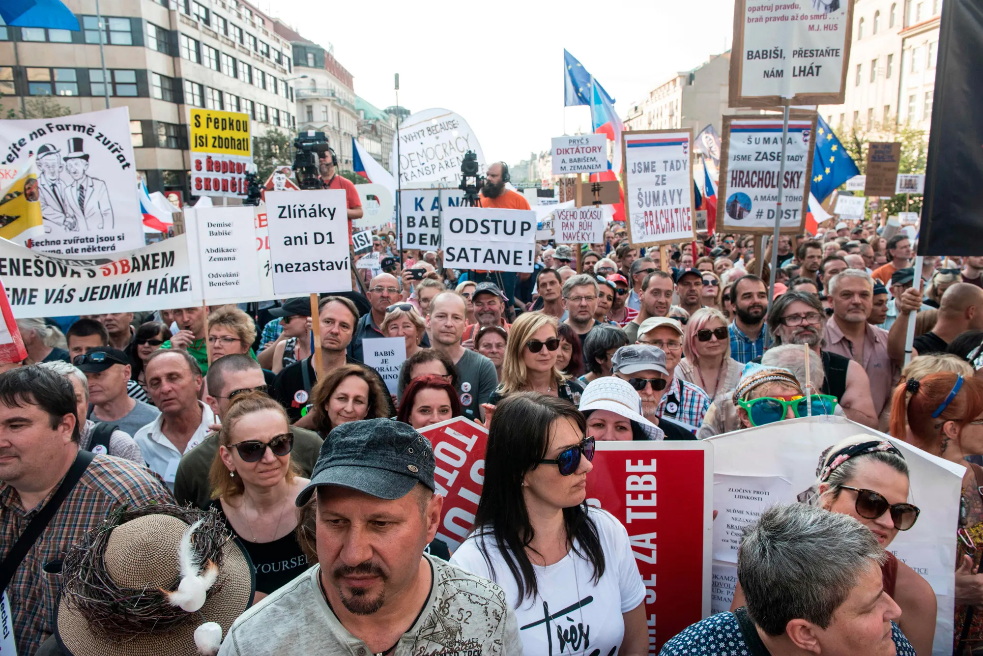Anti-Babis protesters in Prague on June 4