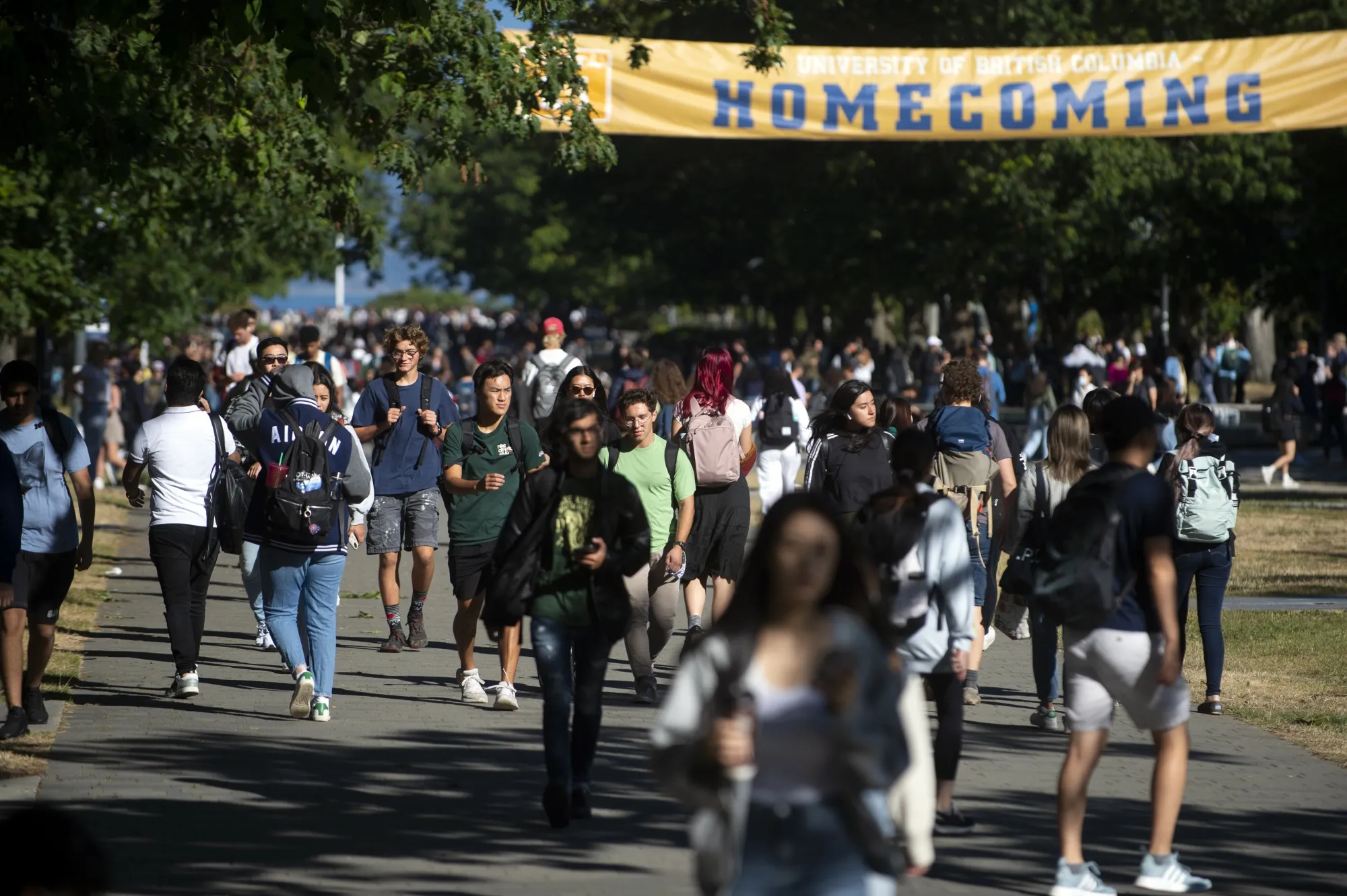 Students at the University of British Columbia during the first week of classes in Vancouver last September.