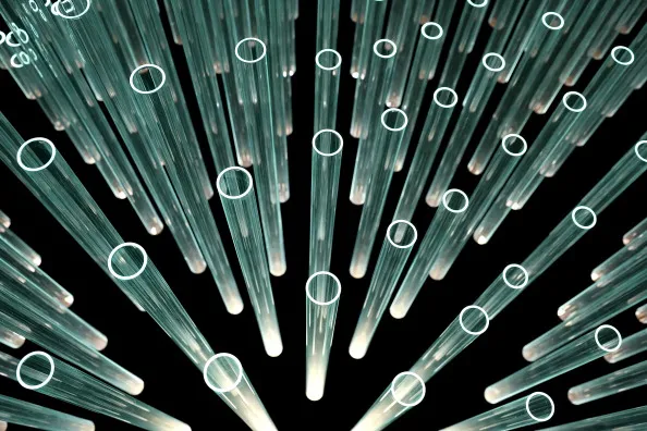 An art installation that was made by using glass tubes by Solyndra.
