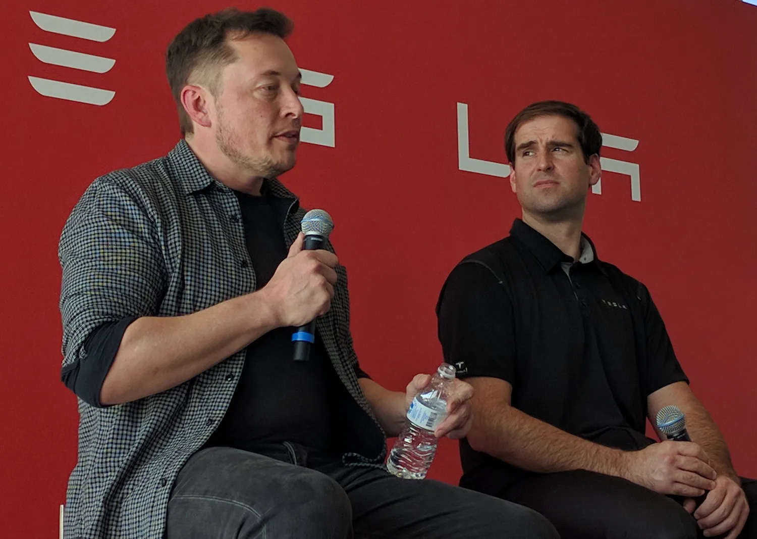 Elon Musk and Tesla co-founder JB Straubel
