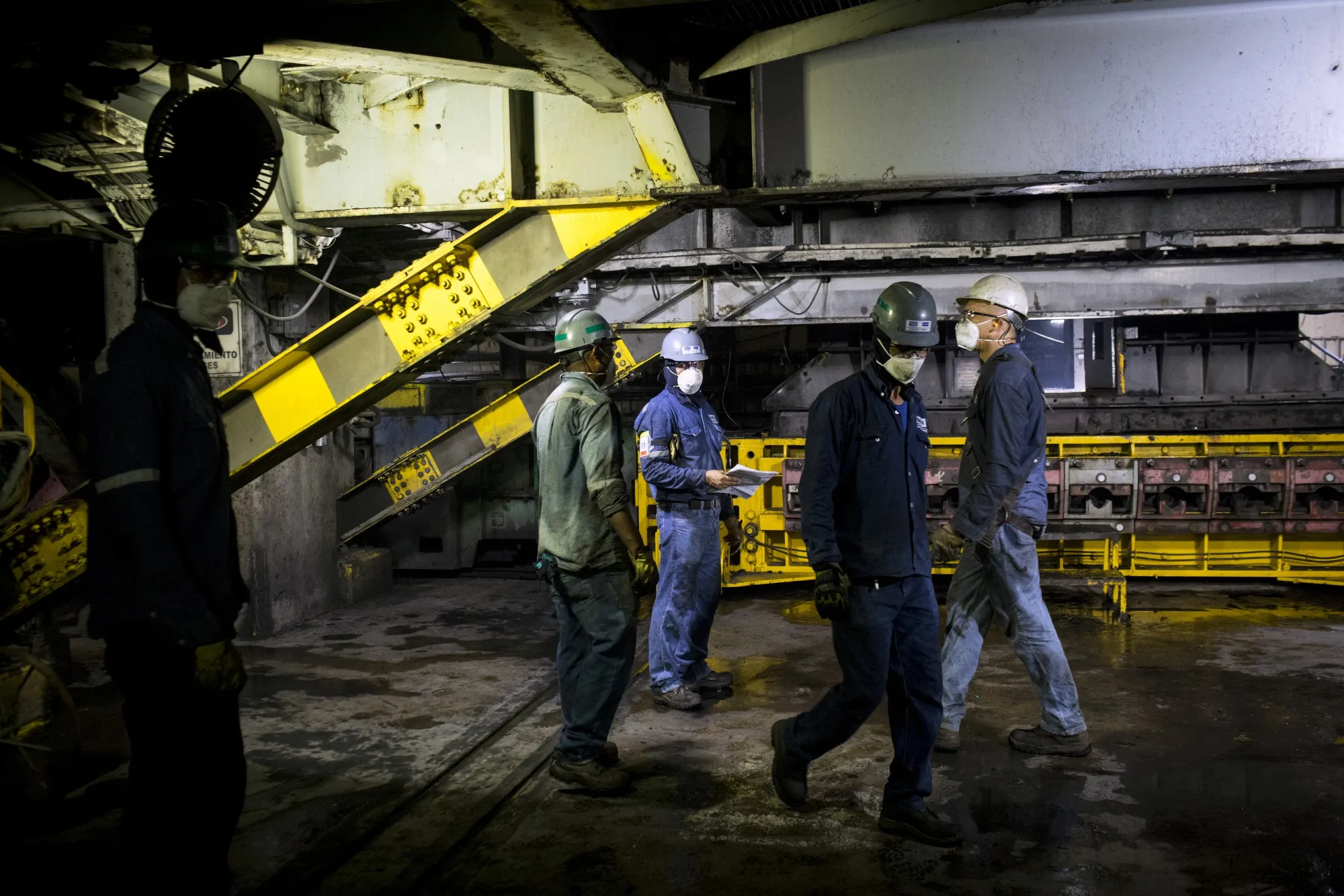 Employees at Cerrejon Coal Mine, La Guajira, Colombia on Aug. 8.