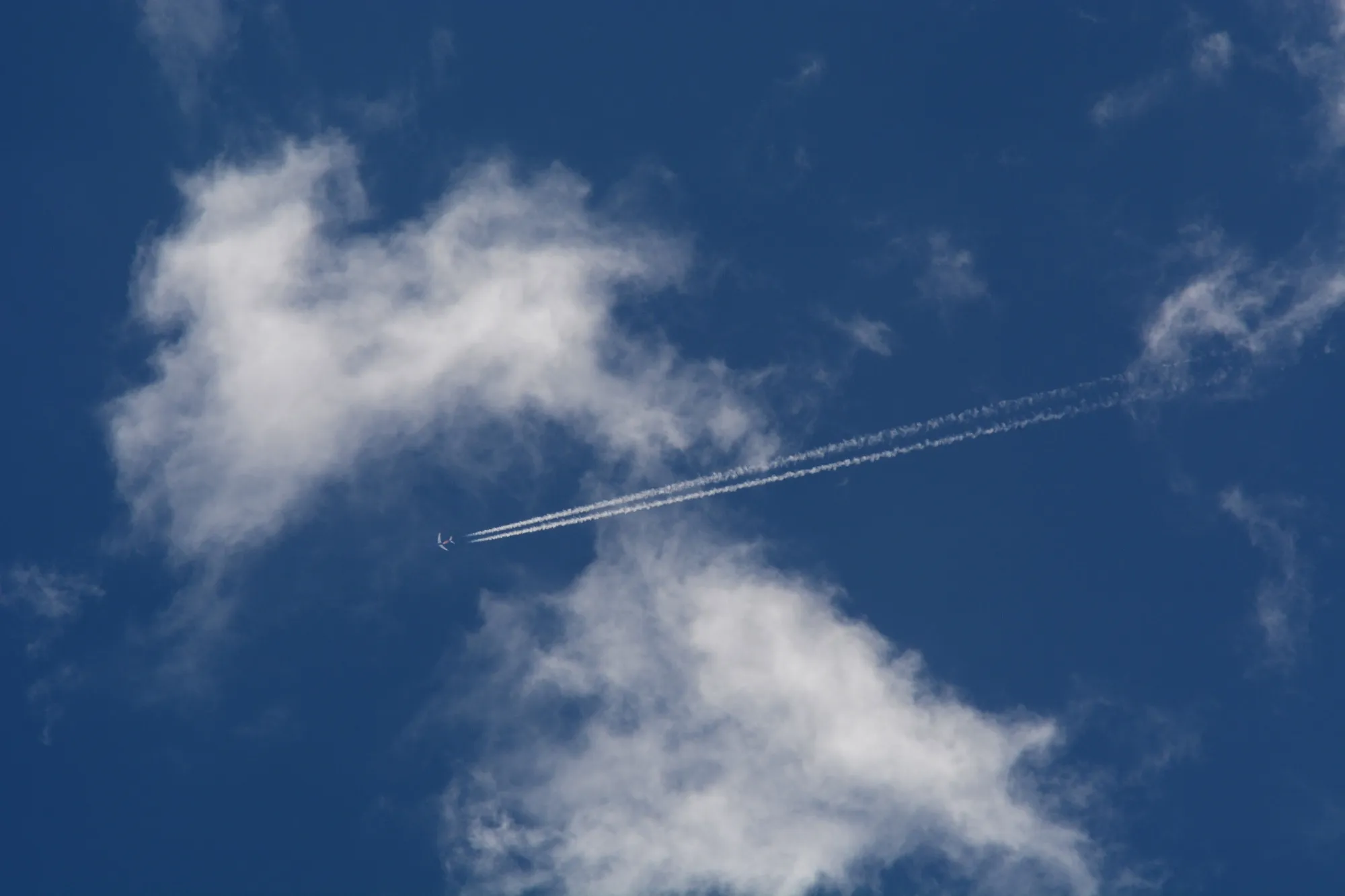 A Southwest Airlines jet leaves a contrail in the sky above New Mexico.