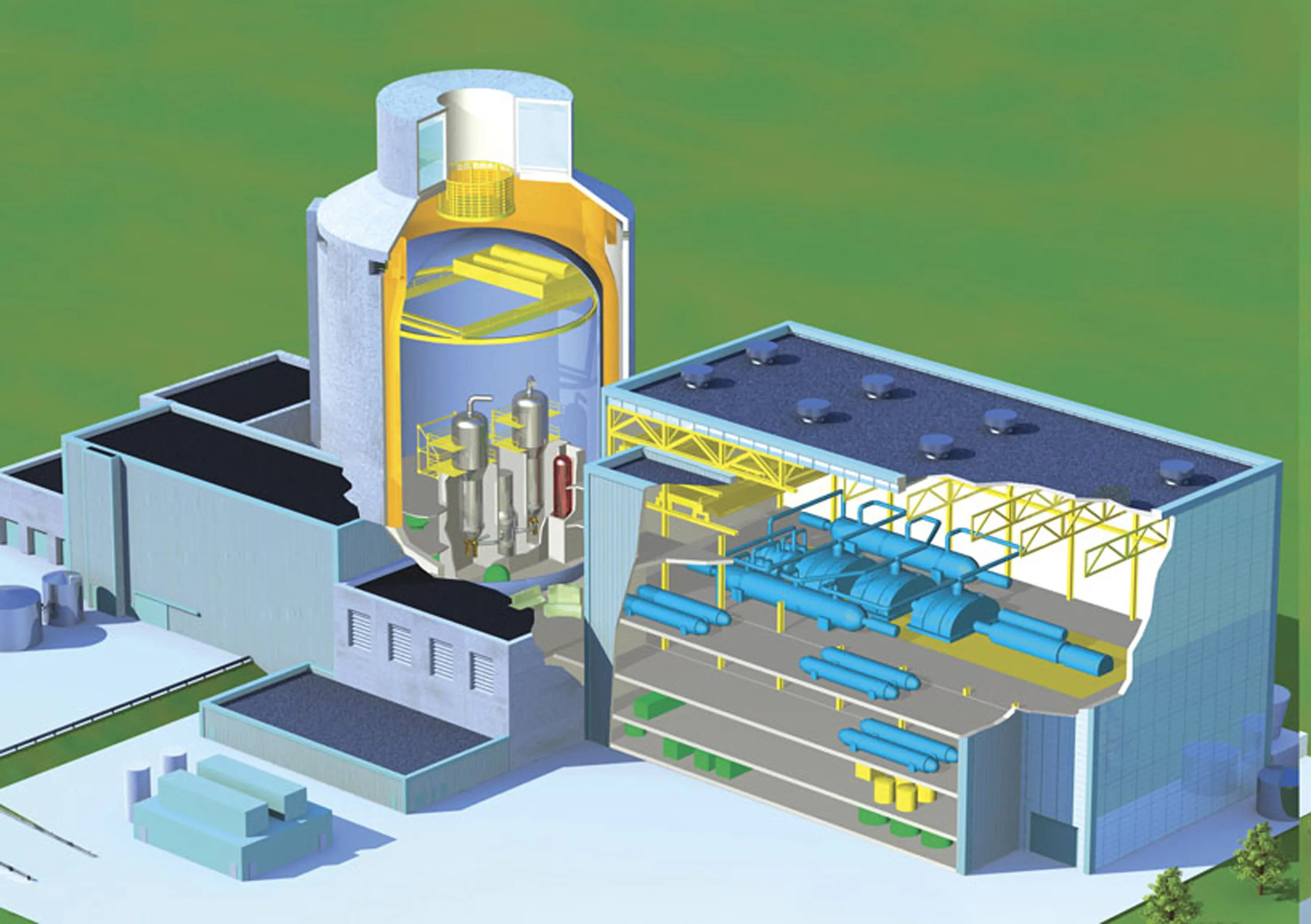 An illustration of Westinghouse Electric Co.'s AP 1000 Reactor.