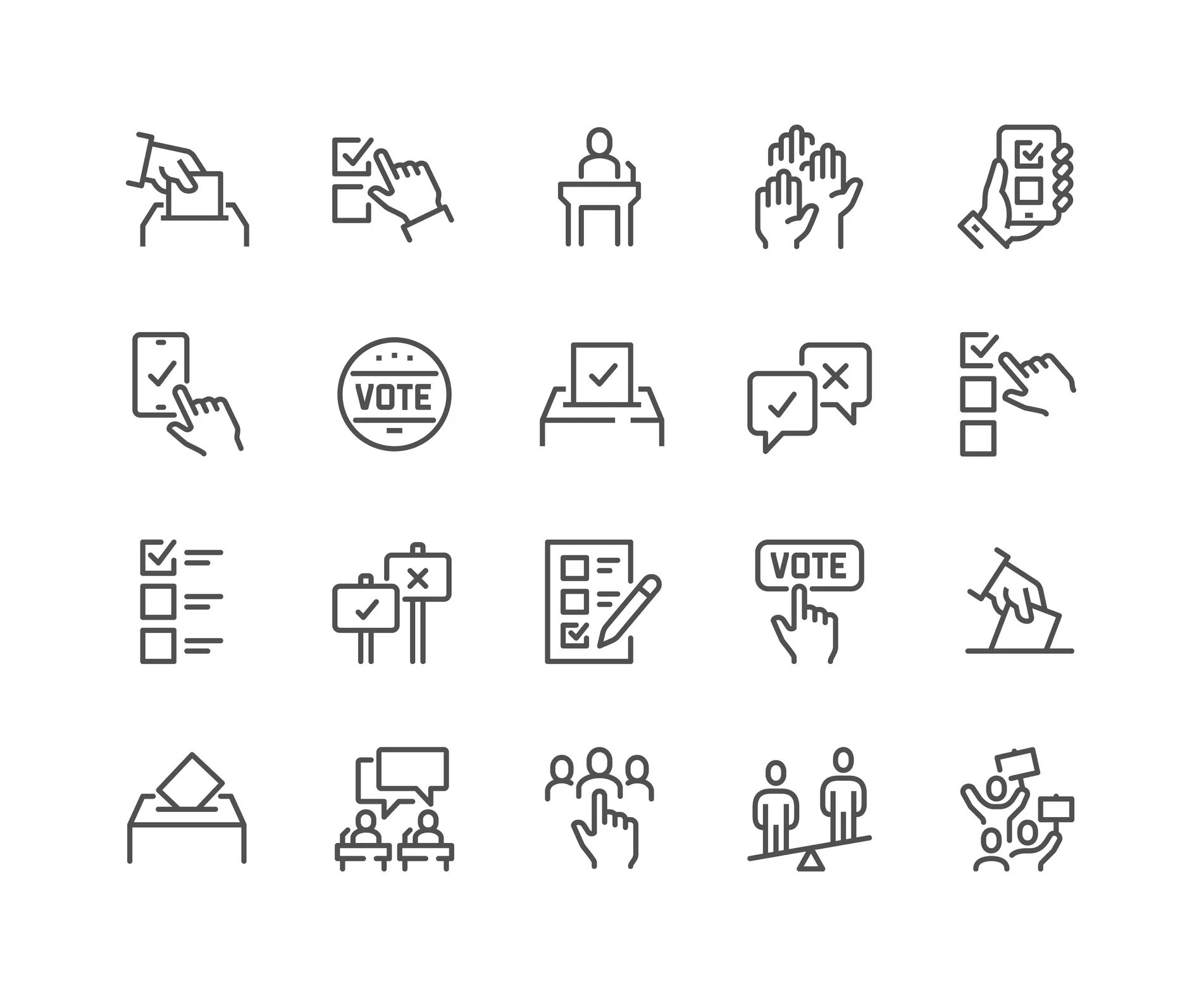 Line Voting Icons