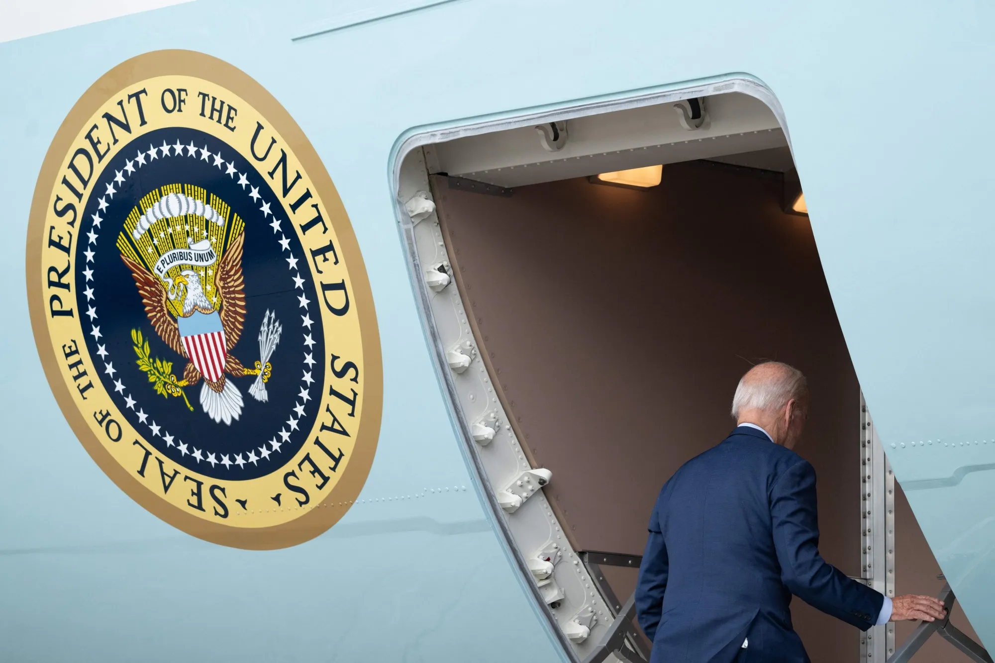 Joe Biden boards Air Force One at Joint Base Andrews in Maryland on Sept. 7.