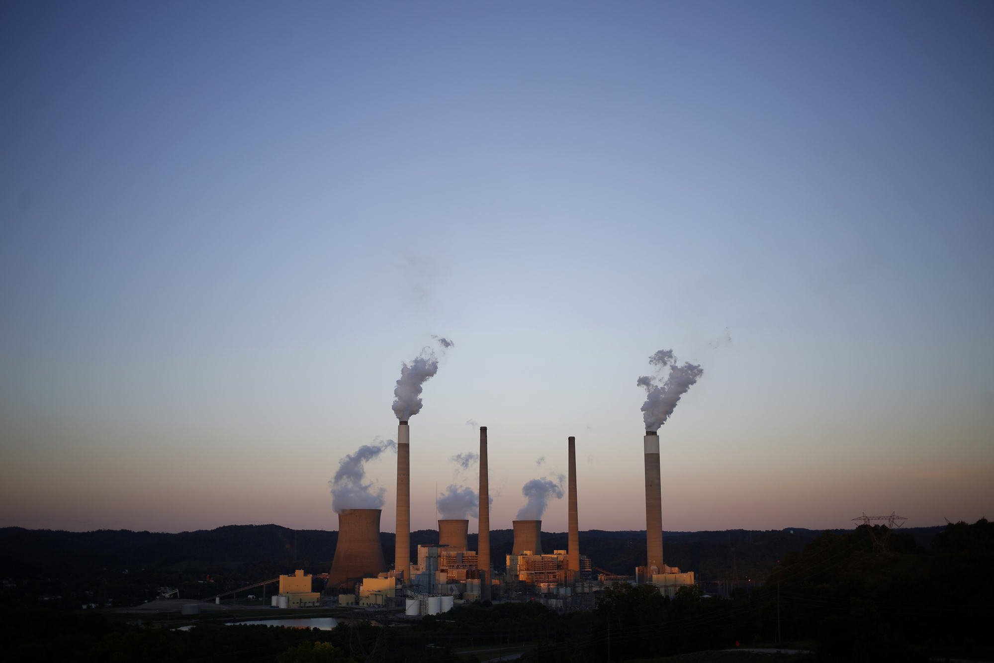 Emissions rise from a coal-fired power plant in Winfield, West Virginia, U.S.