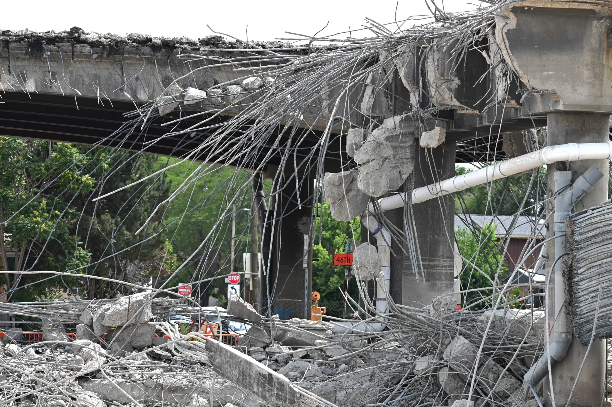 A section of Interstate 70 is demolished in Denver, Colorado, in 2021.&nbsp;