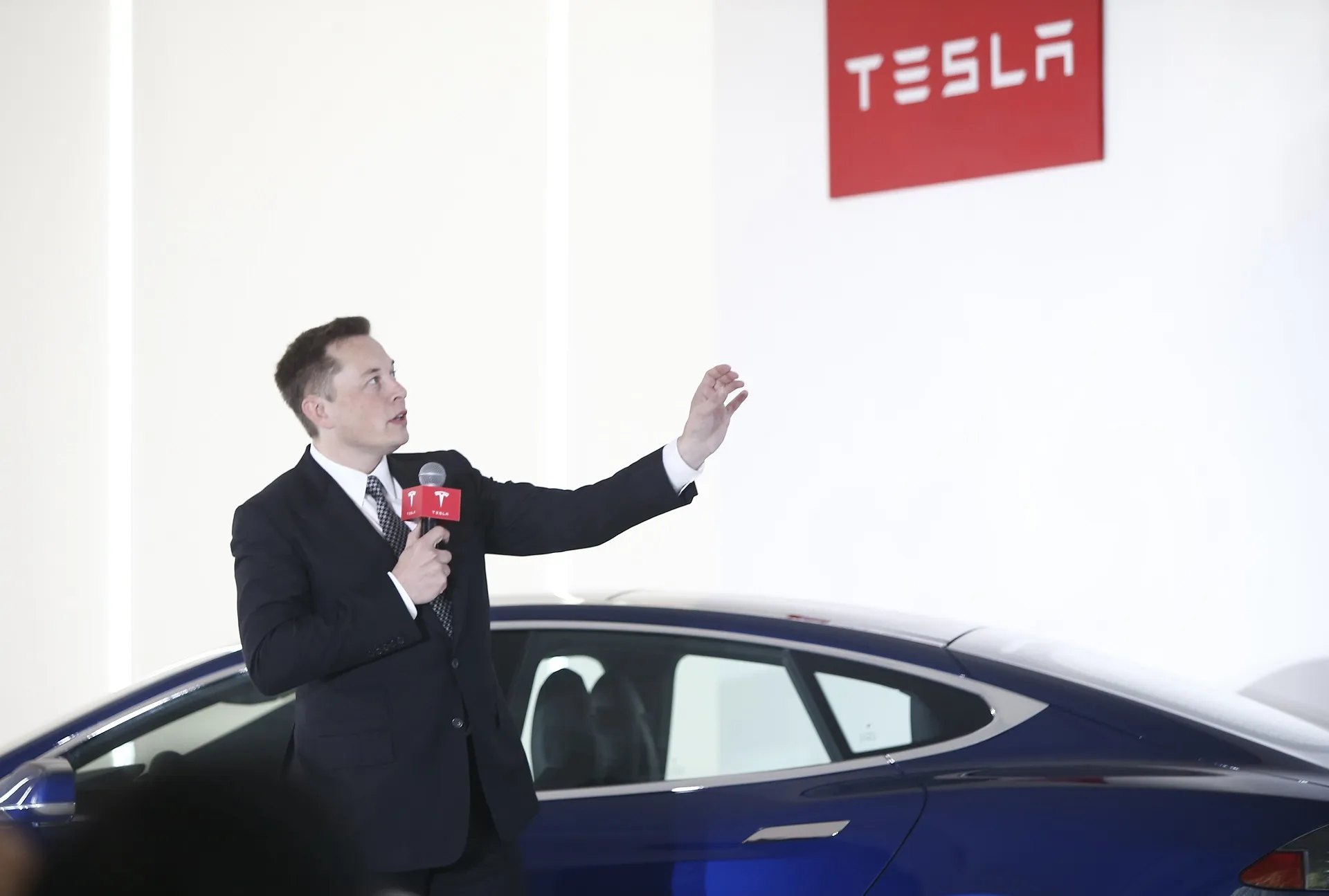 Elon Musk, Chairman, CEO and Product Architect of Tesla Motors, addresses a press conference in Beijing, China.&nbsp;
