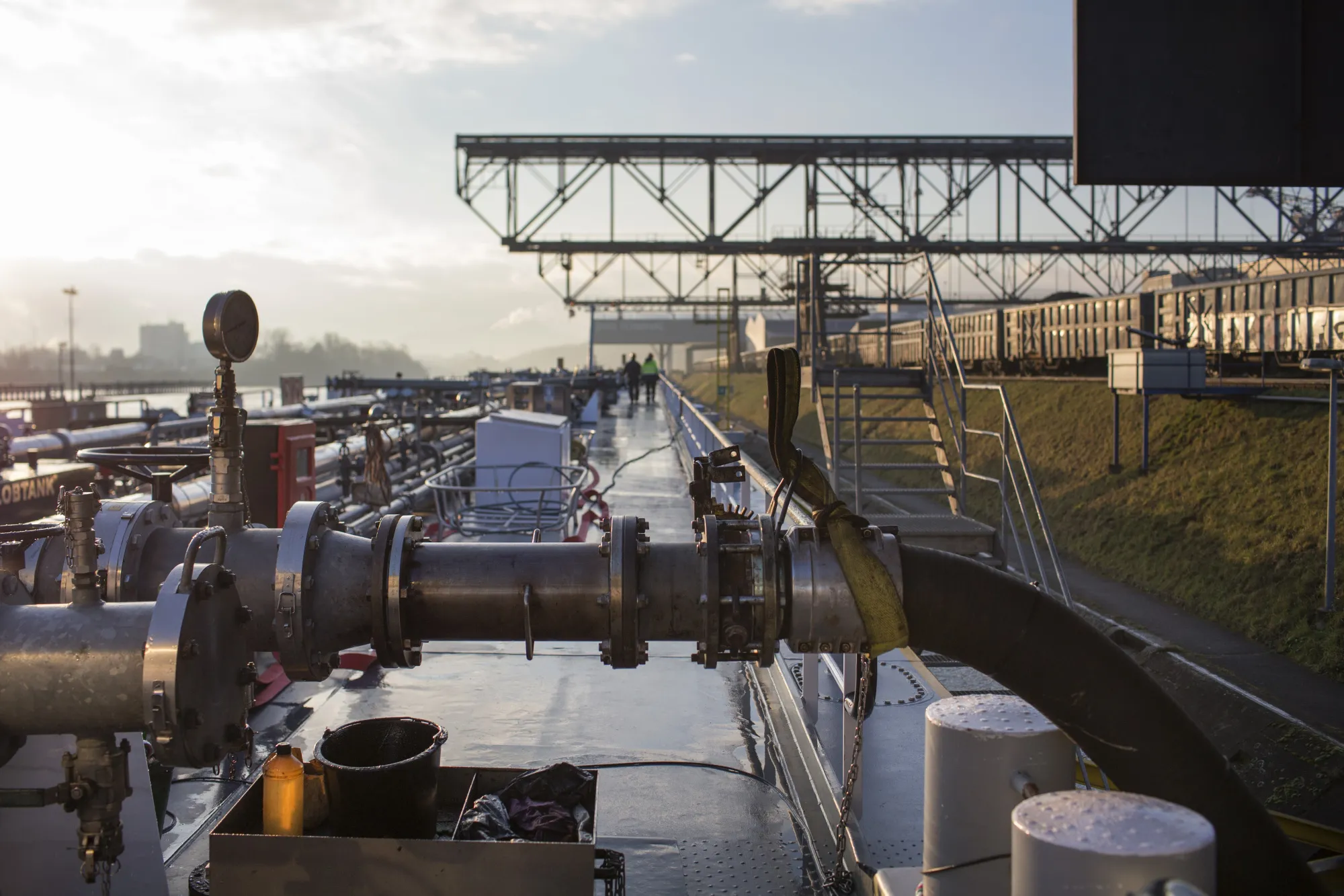Oil Transportation On The River Rhine As Low Water Levels And Fuel Stockpile Take Toll
