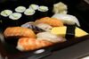 A dish of traditional Edomae sushi sits on display at the Global Sushi Challenge competition 2015 in Tokyo, Japan, on Wednesday, Sept. 2, 2015.