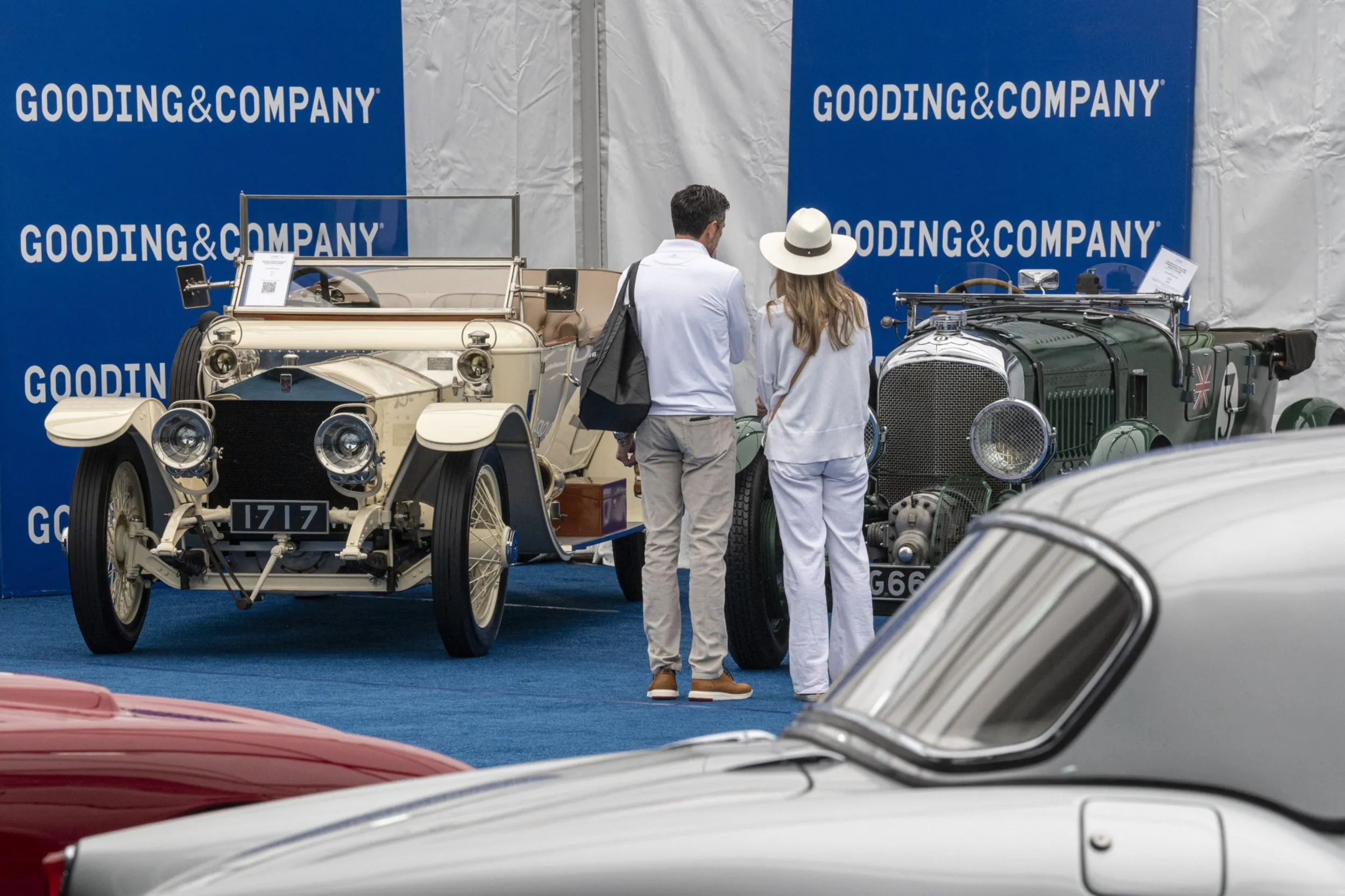 Gooding &amp;&nbsp;Co’s auction-preview stand&nbsp;at the 2021 Pebble Beach Concours d'Elegance.