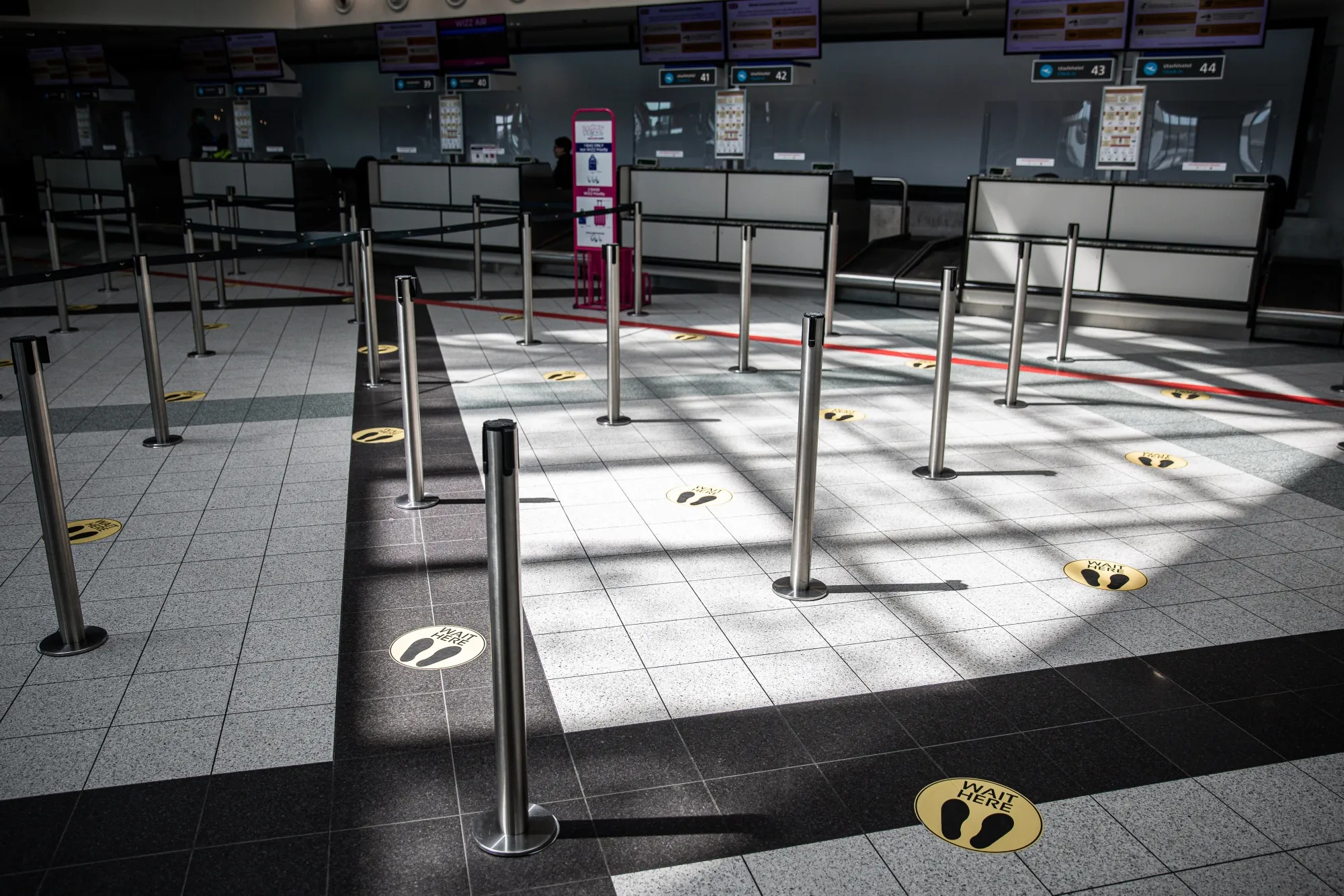 The departures terminal at Budapest Airport in May. Air traffic collapsed by more than 99% this spring.