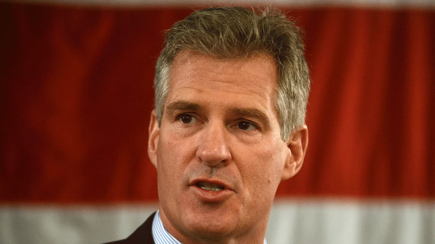 Scott Brown formally announces his candidacy for U.S. Senate April 10, 2014 at Sheraton Portsmouth Harborside Hotel in Portsmouth, New Hampshire. Brown, a former U.S. Senator in Massachusetts, recently moved to New Hampshire, and will look to take on incumbent U.S. Senator Jeanne Shaheen.
