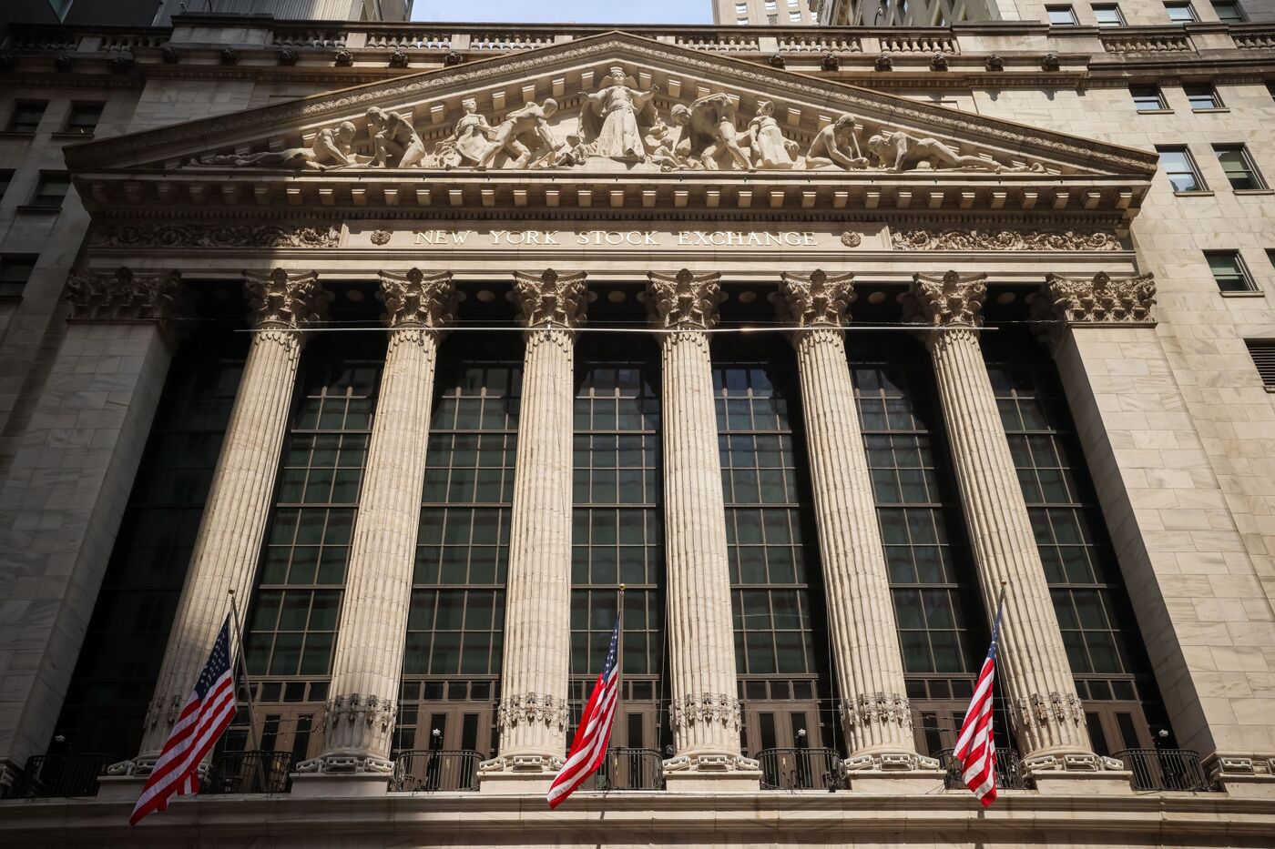 The New York Stock Exchange (NYSE) in New York, US, on Friday, June 13, 2025. A tempered tilt to safety swept global markets after Israeli airstrikes on Iranian nuclear targets, with oil notching the biggest moves as traders stayed on edge for signs of an escalating confrontation.