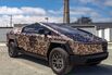 A hypothetical Cybertruck wrap, in bespoke Musk-leopard.