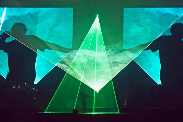 Kanye West on a stage designed by Es Devlin