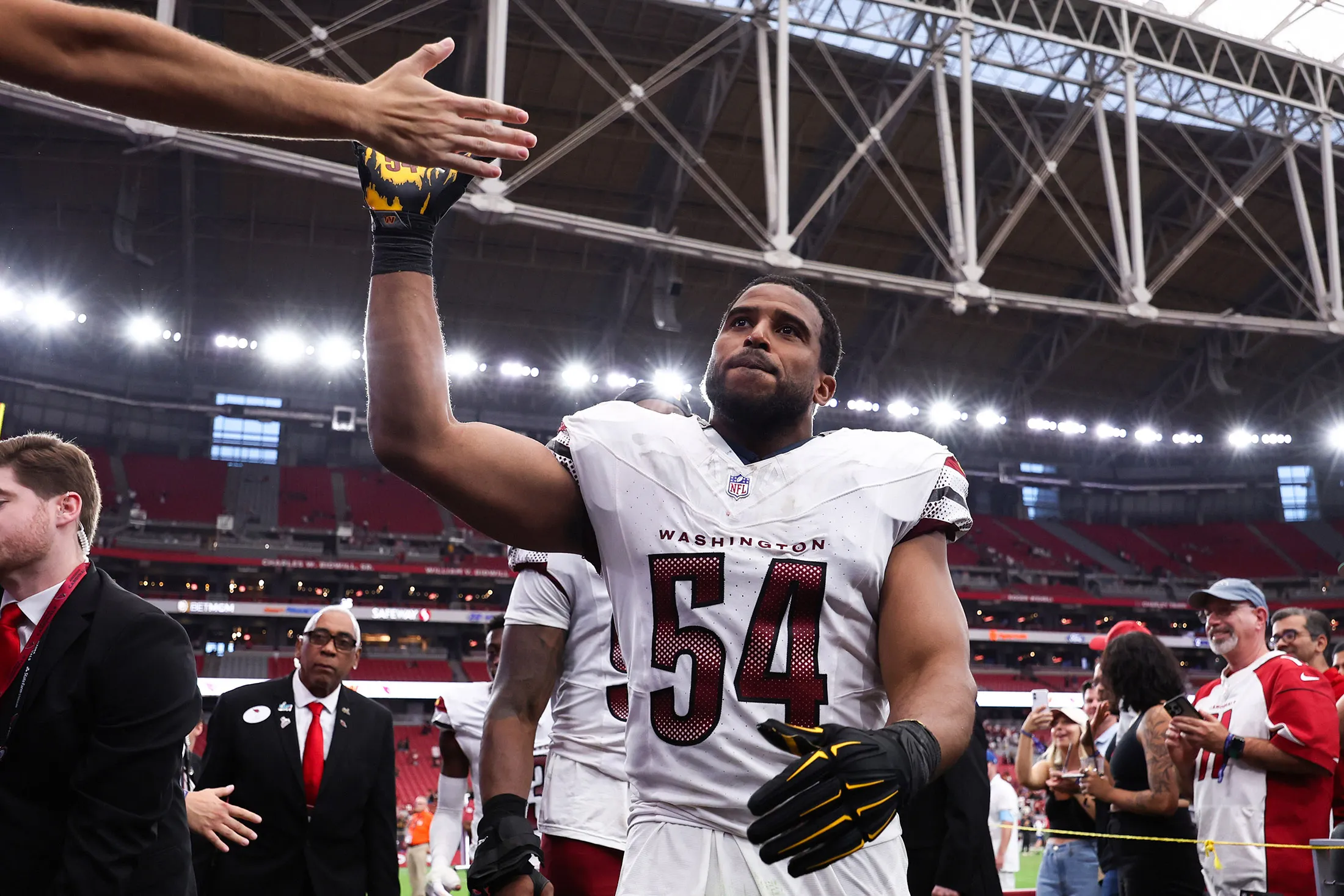 Bobby Wagner of the Washington Commanders following a game against the Arizona Cardinals.