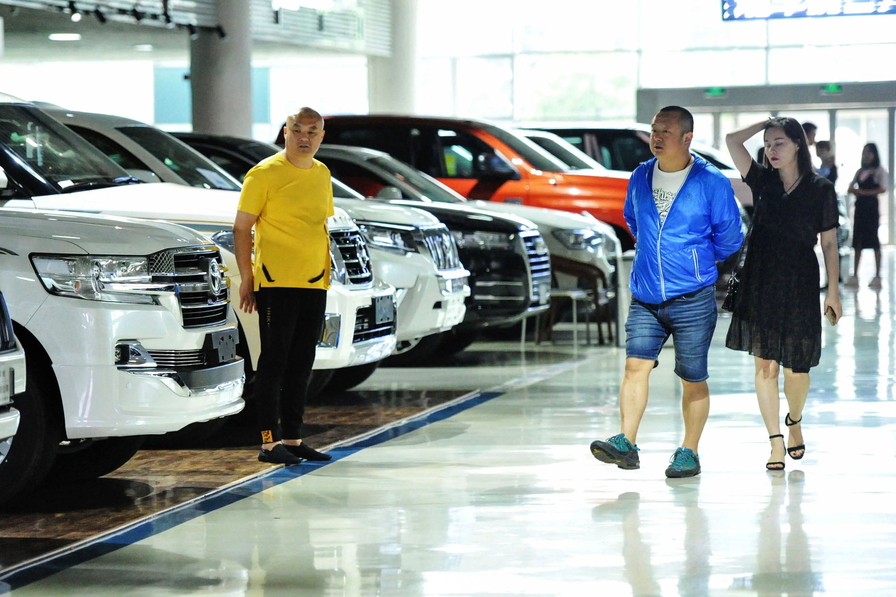 A car showroom in Qingdao, China.