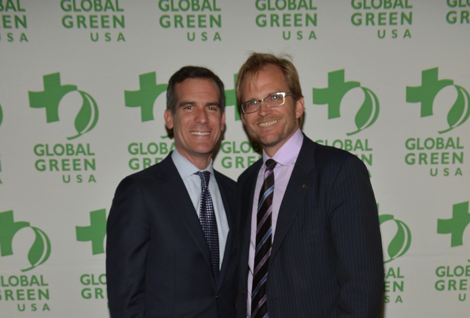 Matt Petersen (right) with Eric Garcetti in June 2013, shortly before Garcetti took office 