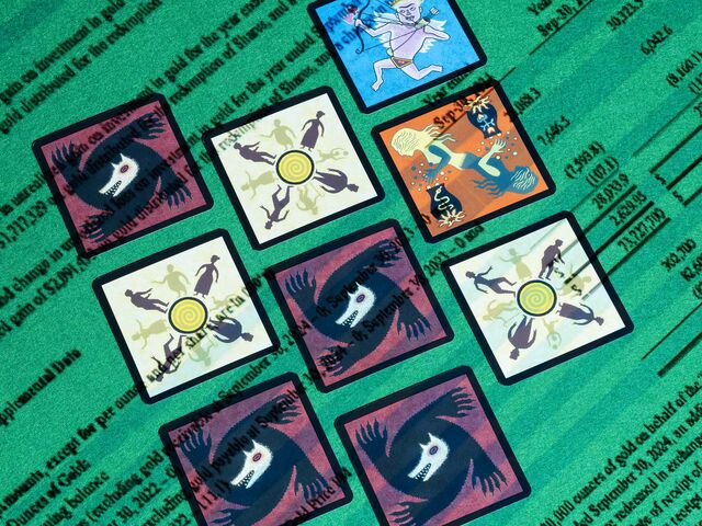 Photograph of a set of cards for a the game Langren Sha