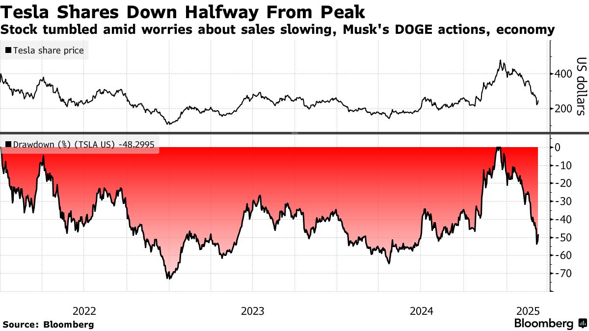 マスク信者のテスラ愛なお健在、株急落で買い加速－将来性信じ疑わず - Bloomberg