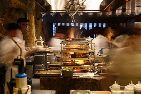 The robata station in action.
