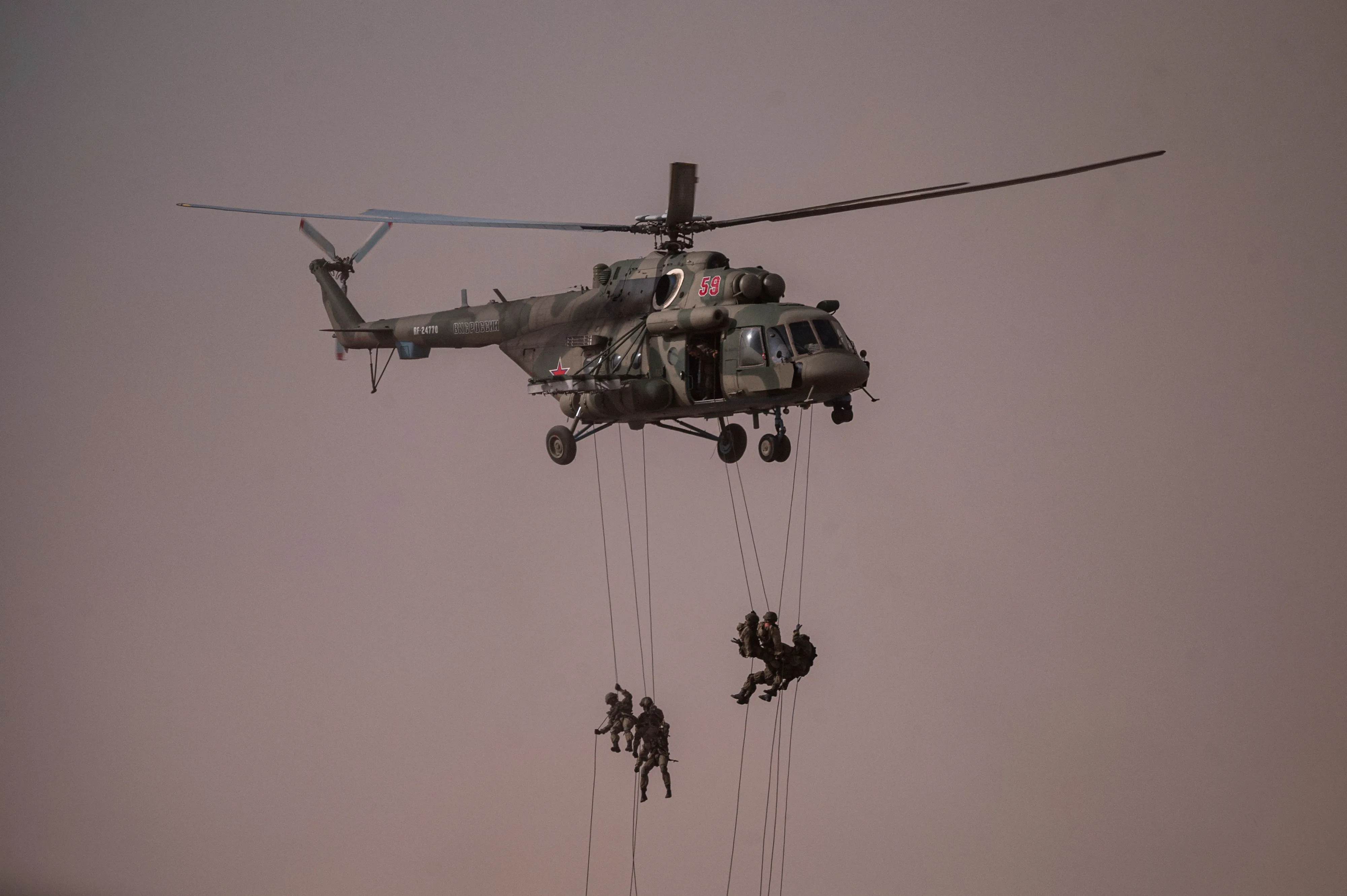Russian servicemen take part in military exercises&nbsp;in the Astrakhan region of&nbsp;Southern Russia in&nbsp;2020.