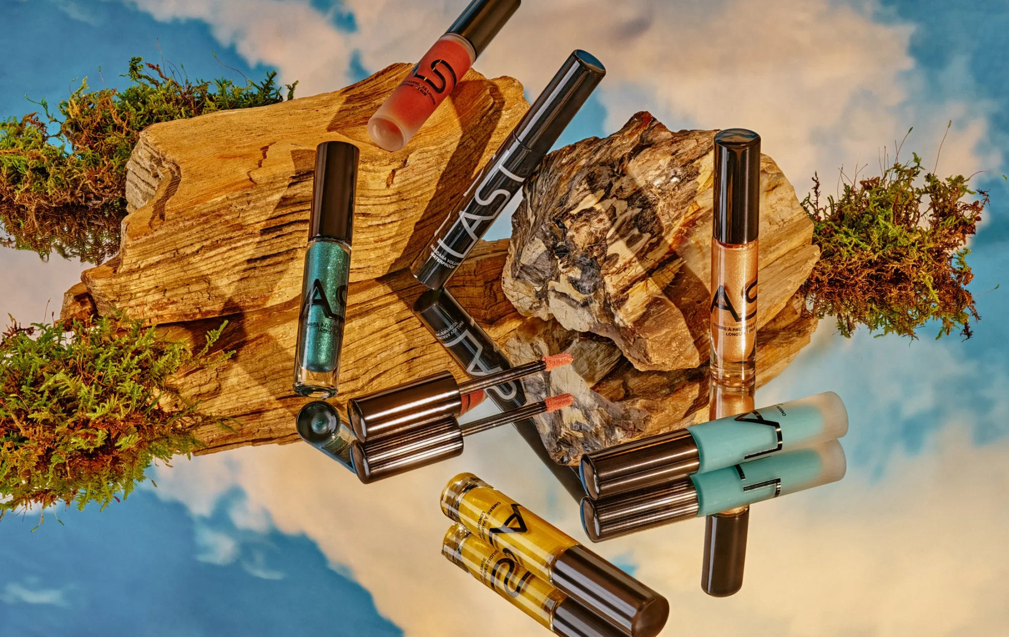 Eyeshadow, mascara, and eyebrow mascara