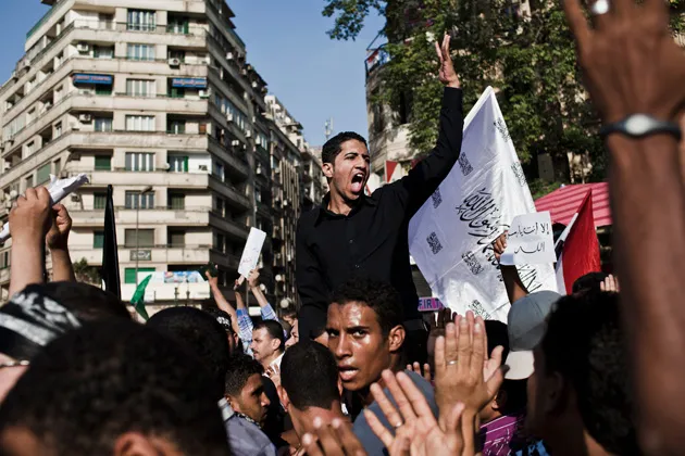 Egyptians demonstrate in Cairo against an anti-Islam video made in the U.S.