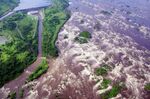 Aerial view of&nbsp;Inga 1 dam and Inga Falls on the Congo river.&nbsp;