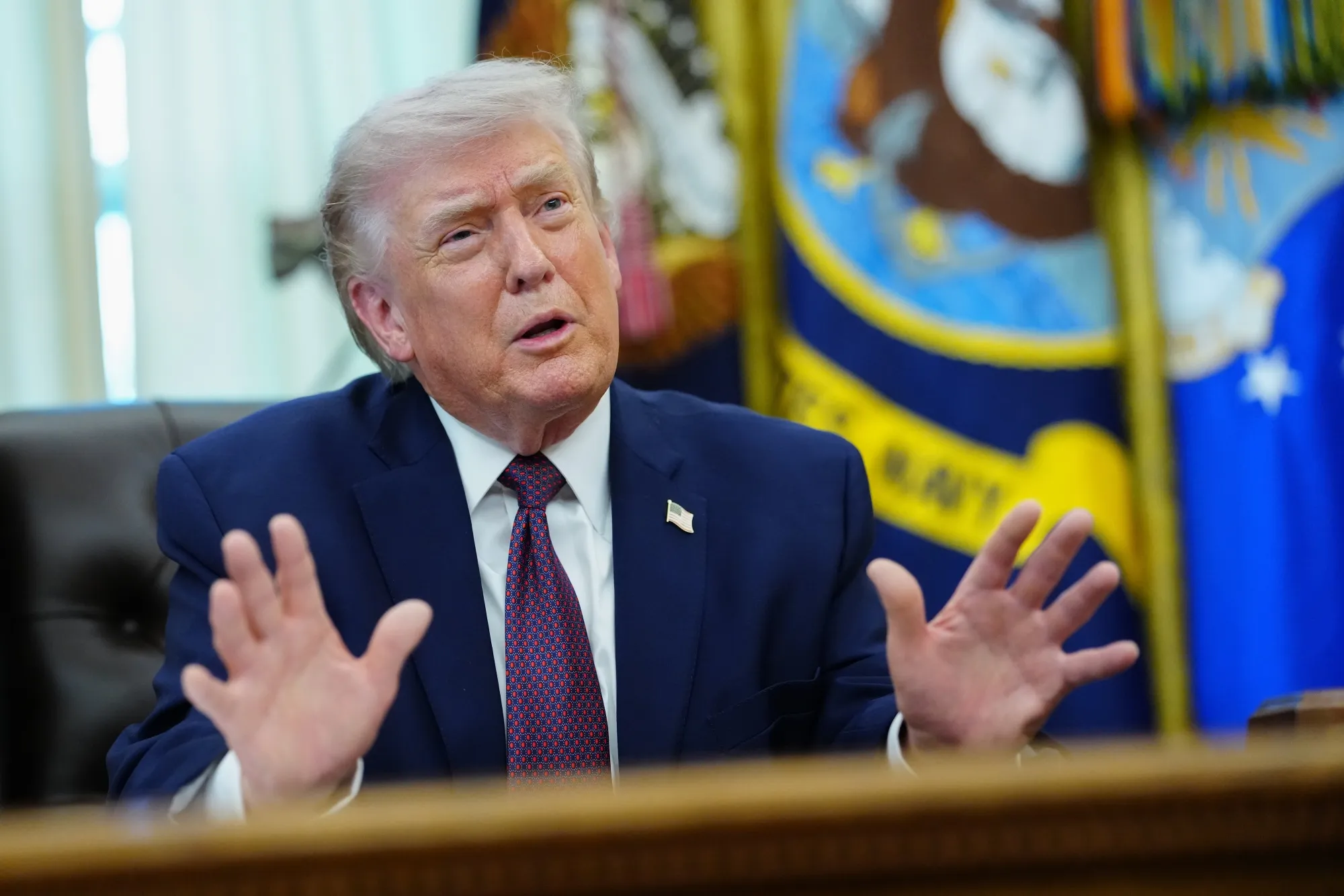 US President Donald Trump in the Oval Office of the White House.