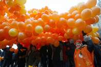 Supporters of opposition leader and pres