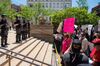Demonstrators rally at the Hamilton County Courthouse on June 1 in Cincinnati.