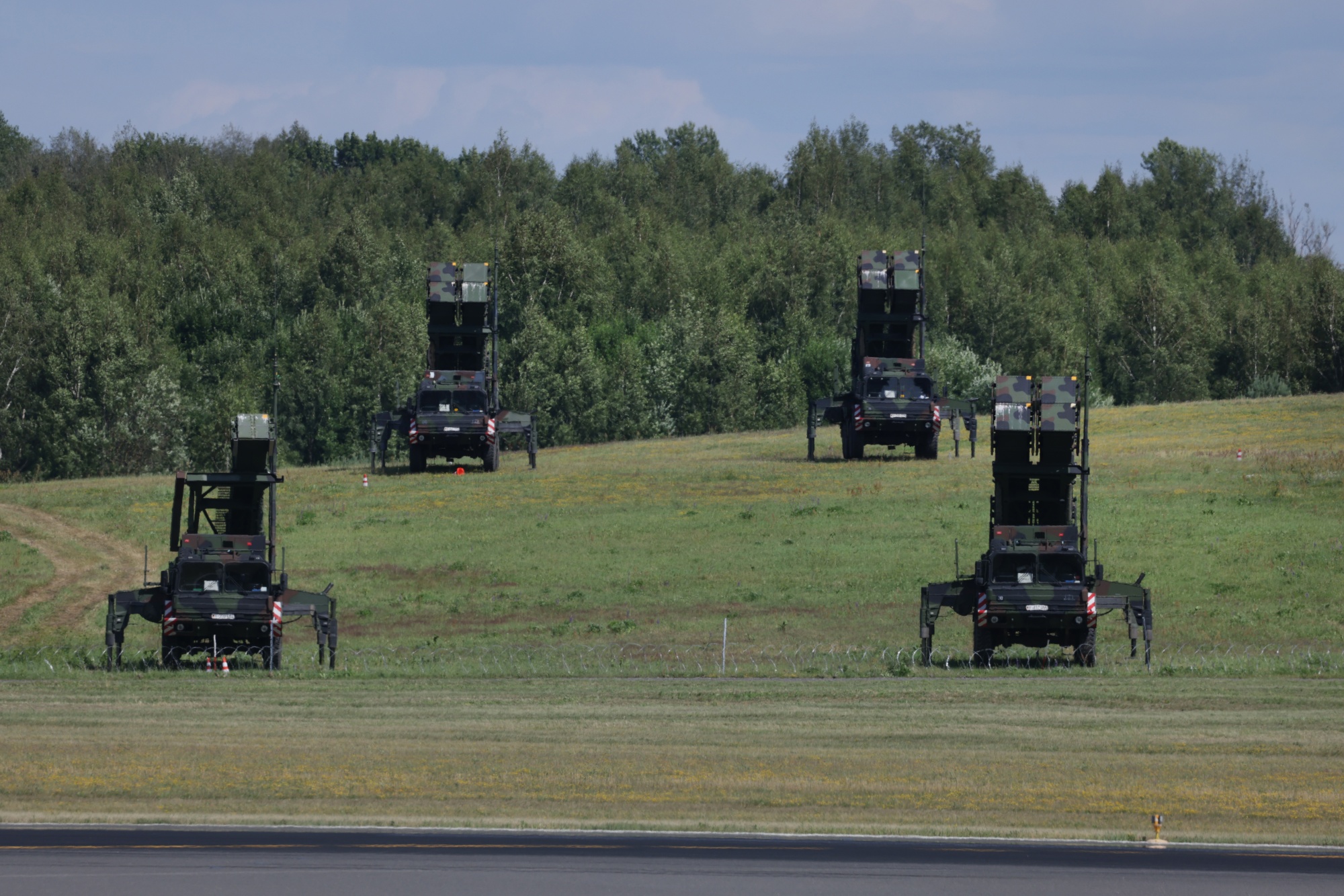 Patriot air defence missile systems.