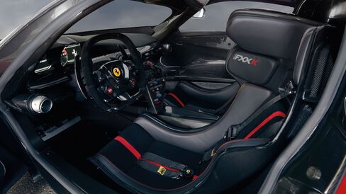 The interior of Ferrari SpA's FXX K prototype hybrid.