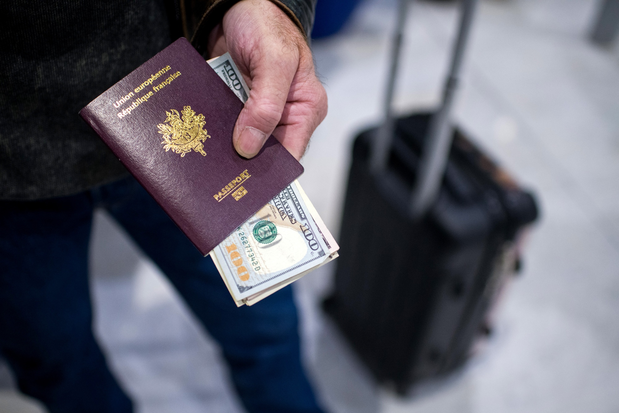 A French European Union passport at Paris-Charles de Gaulle airport.&nbsp;