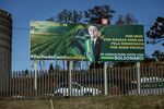 A campaign sign that reads “For God, for our families, for democracy and for those who produce. Farmers with Bolsonaro” in the city of Prudentopolis, Parana.