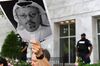 A demonstrator holds a poster during a rally about the disappearance of Washington Post journalist, Jamal Khashoggi outside the Embassy of Saudi Arabia on in Washington, D.C. on Oct. 10.