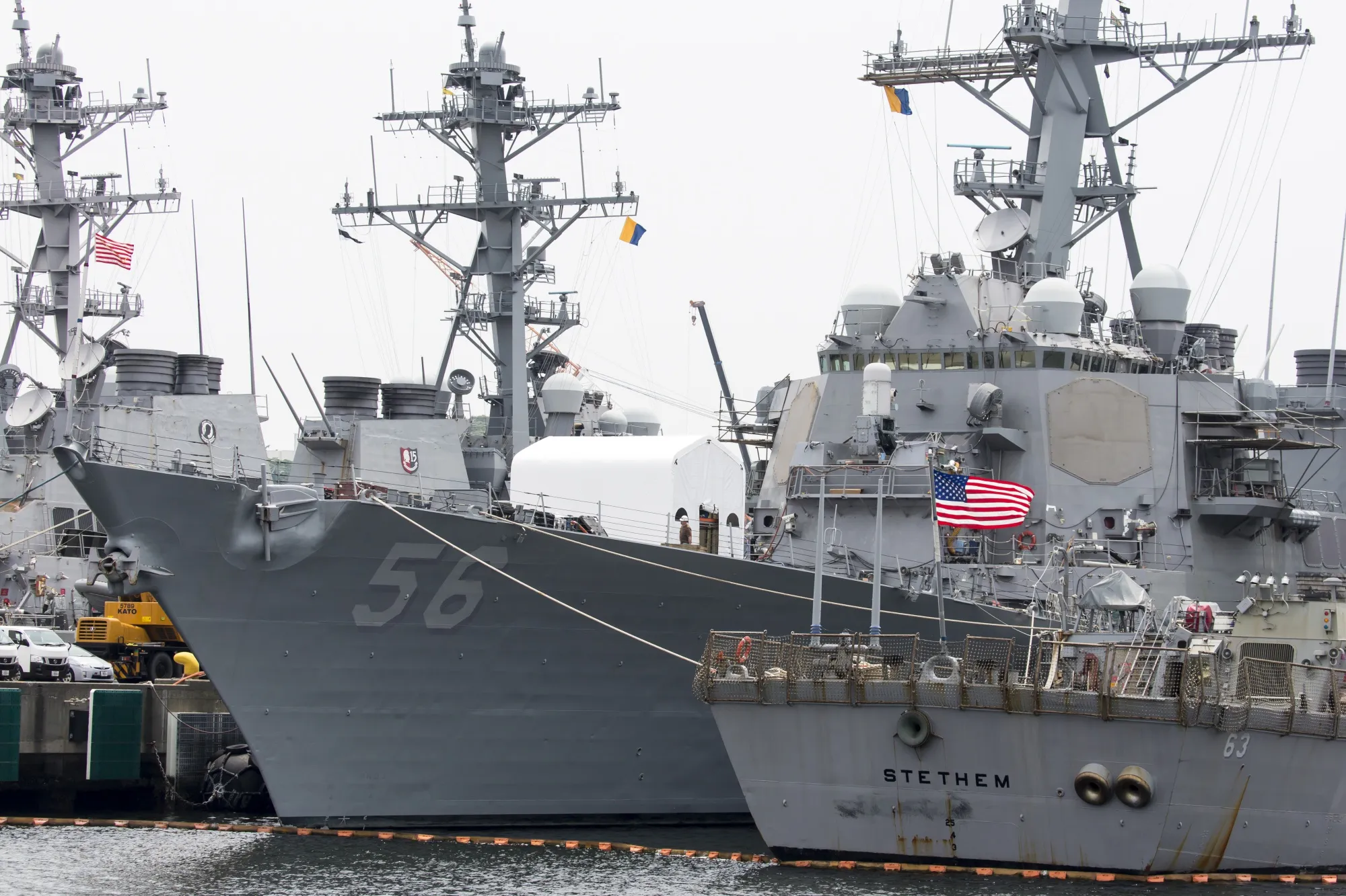 The USS John S. McCain destroyer at the Yokosuka Naval Base in Japan.&nbsp;