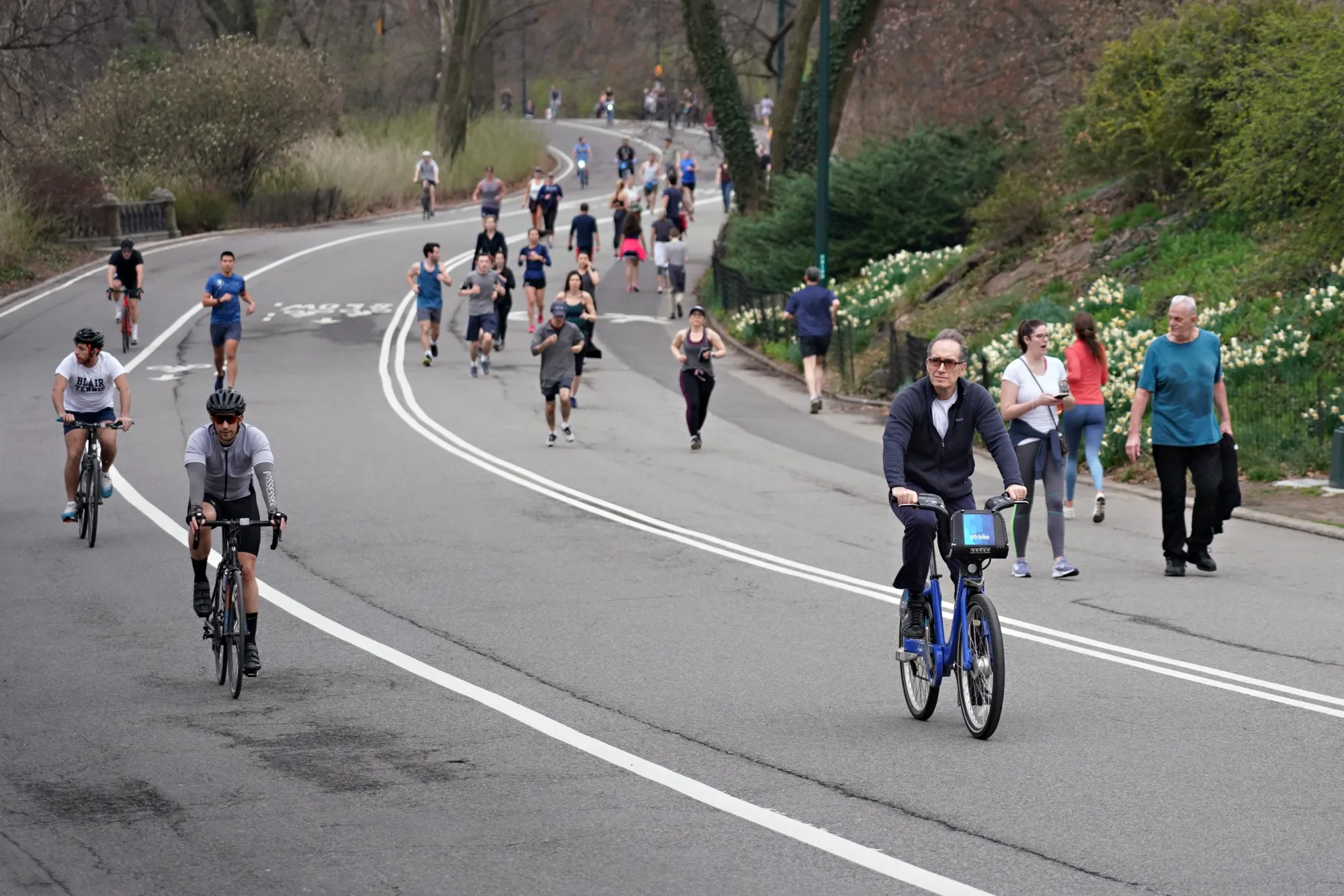 People exercising in Central Park in New York on March 20.